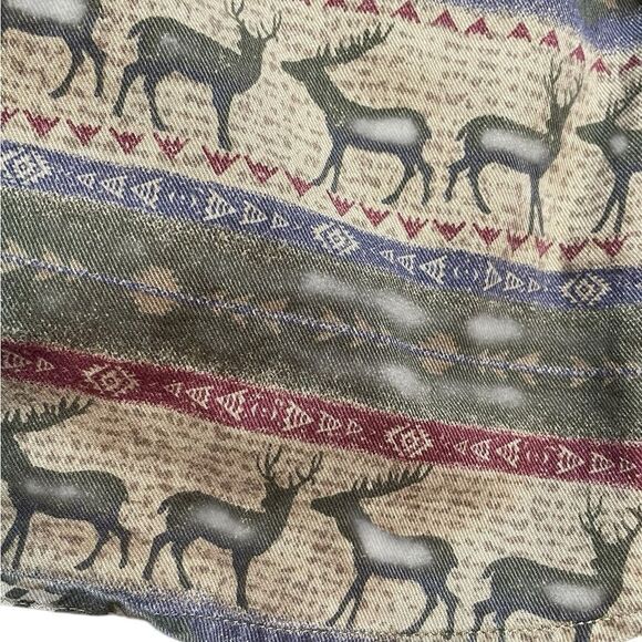 WOOLRICH Deer Elk Patterned Long Sleeve Shirt Size Large - Picture 3 of 7